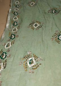 Green Embroidered Saree
