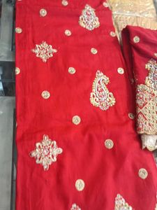 Red Embroidered Salwar Kameez Suit (Minor Issue)