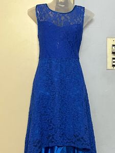 Pintrest Blue Lace Hi-Lo Dress