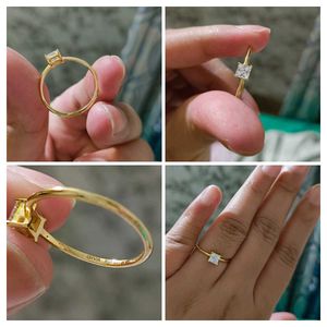 Giva Silver 925 Golden Cubic Beauty Ring