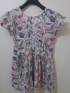 Floral Print Short peplum kurti