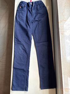 Navy Blue Straight Leg Jeans