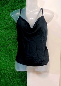 Sleek Black Cowl Neck Cami