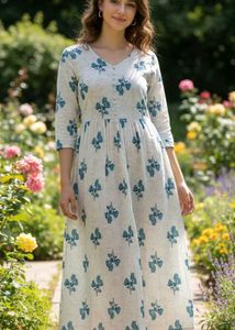 Floral Print Cotton Kurta