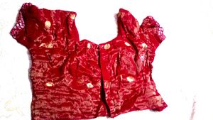 Red Embellished Blouse