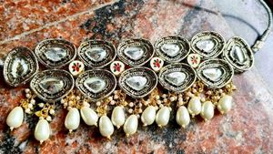 Sameera Double Layer Polki Choker Set