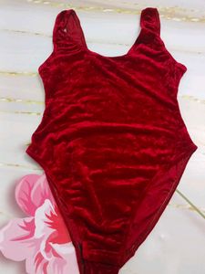 )(1100)Red Velvet One Piece Swimsuit