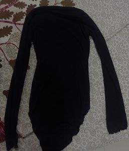 Black One Shoulder Korean Top