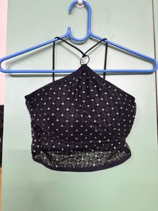 Black Halter Crop Top