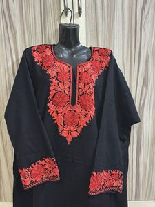 Embroidered Black Kurta