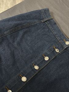 Denim Button-Front Mini Skirt