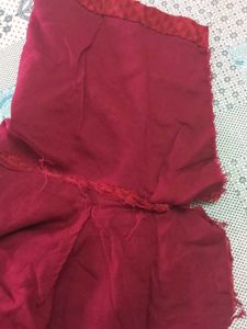 Printed Maroon And Off White Silk Saree