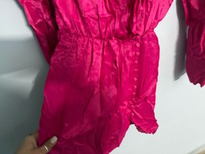 Zara M Size Satin Wrapped Dress