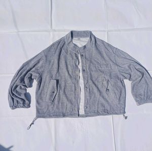 👉 “Grey Bomber Style Jacket – Size 46 (Chest 116)