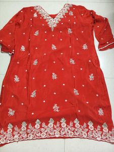 Red Embroidered Salwar Kameez