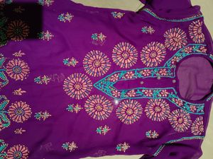 Purple Chikankari Kurti