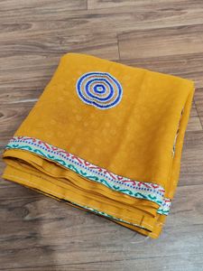 Orange Bandhani Saree