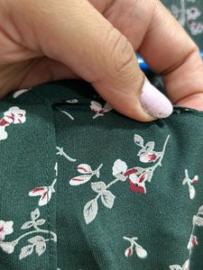 PRICES DROPPED !Classy Dark Green Floral Dress