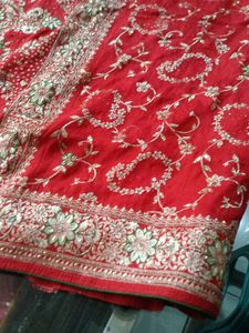 Red Embroidered Saree