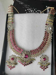 Antique Pearl And Stone Studded Jewellery Set