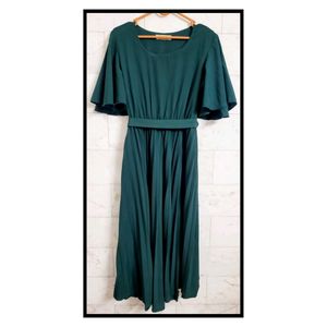 Green Pleated Dress