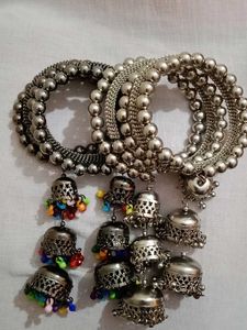 Oxidized Jhumka Bangles (2 piece)