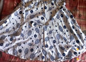 Women Schiffli  Tenis Ball Printed Dress