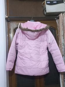 Wow Pink Colour Jacket With Zip, Buttons And Cap