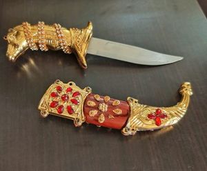 Golden &amp; Red Rajputana Royal Katar 4 Groom+Freebie