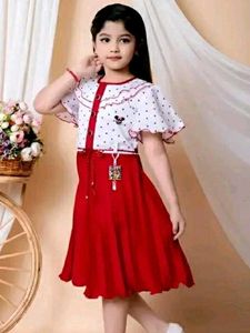 Girls Red &amp; White Polka Dot Dress