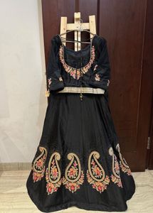 Elegant Embroidered Black Lehenga Choli