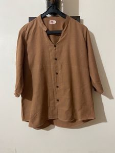 Brown cotton shirt for women