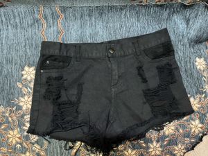Black Denim Shorts