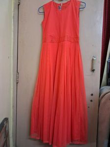 Coral &amp; Lace Overlay Dress