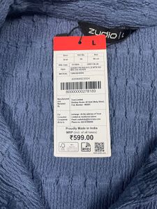Zudio Blue Textured Jacket