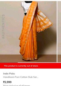 Orange Saree With Beautiful Tassel