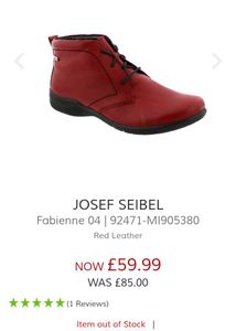 Josef Seibel Red Leather Ankle Boots