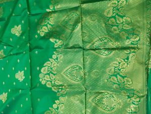 Green Banarasi Saree With Full Zari Work