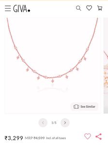 Giva Rose Gold Flowers And Pearl Pendant Chain