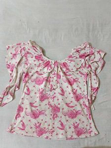 Floral Print Off-Shoulder Top