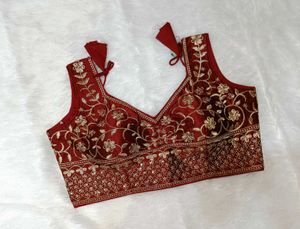 Embroidery Golden work Sleeveless blouse