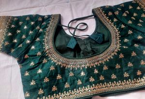 Emerald Green Embellished Saree Blouse