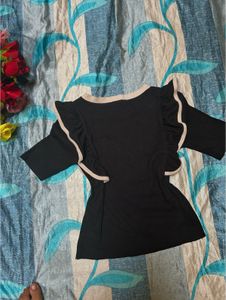 Black Ruffle Top