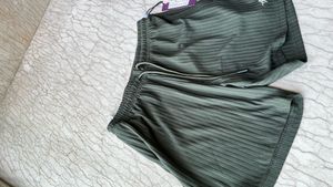Olive Striped Shorts