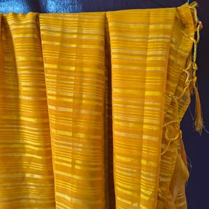 Yellow Striped Saree