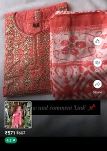 Pink Embroidered Kurta Set for Women