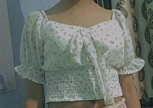 Floral Smocked Padded Crop Top
