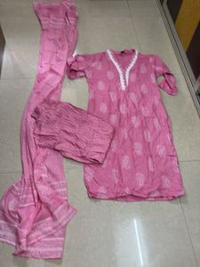 Pink Printed Kurta