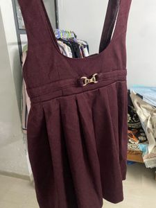 Burgundy Pinafore Dress dungaree