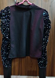 Sequin Sleeve Top